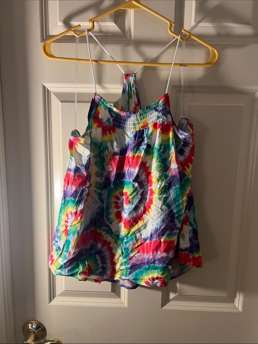 No Boundaries Rainbow Tie-Dye Spaghetti Strap Tank